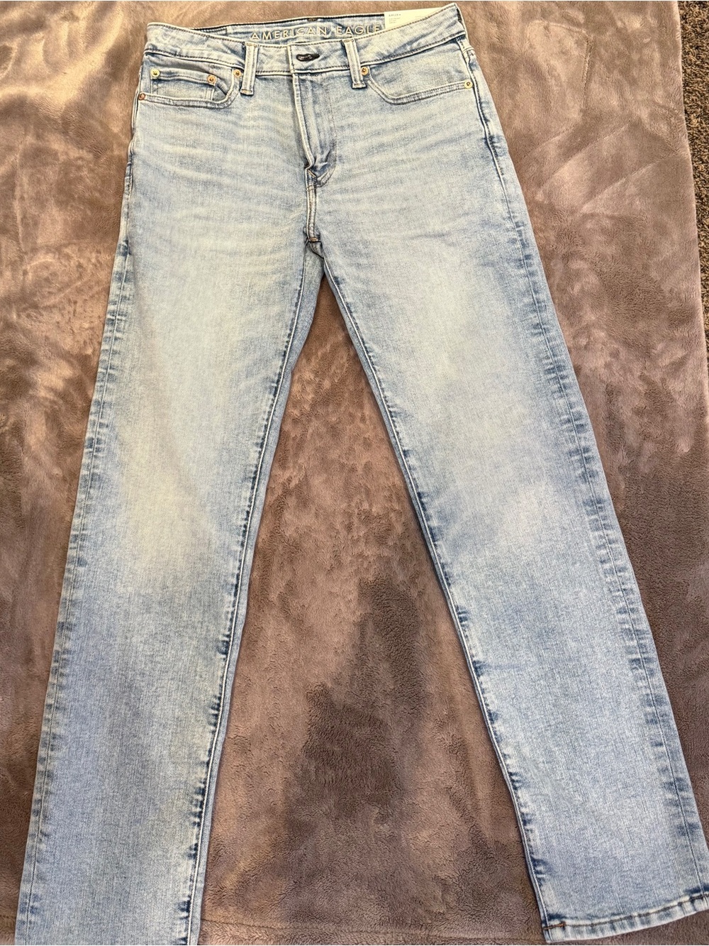 American Eagle Outfitters Light Wash Straight-Leg Jeans